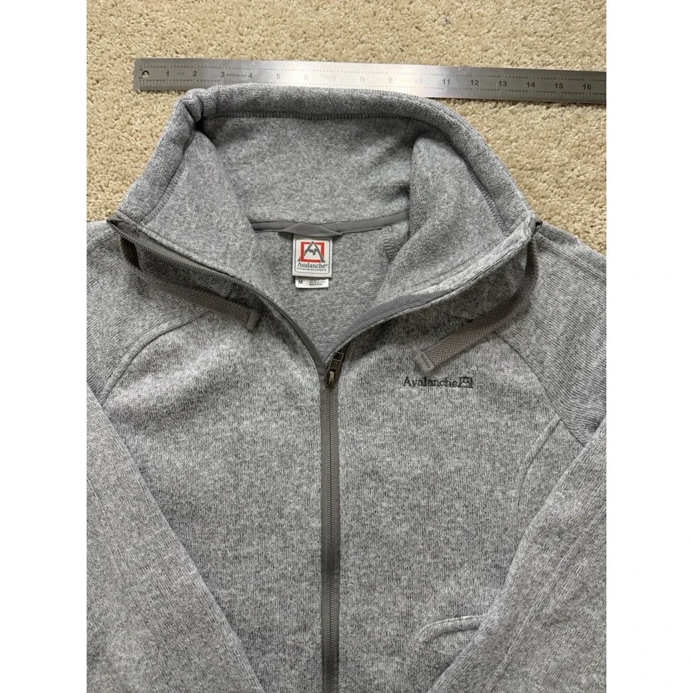 Avalanche Womens Thermal Knit Full Zip Fleece Lined Jacket Heather Gray Size M